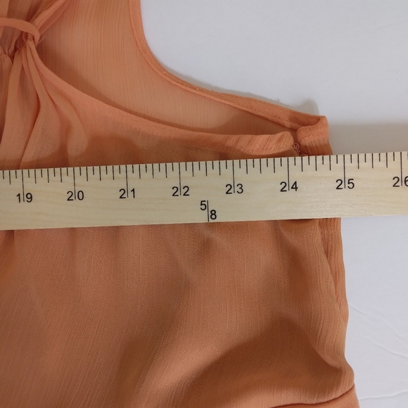 Size 26 Lane Bryant Peach Tank Top Bling Sparkle Faux Wrap - Picture 7 of 8